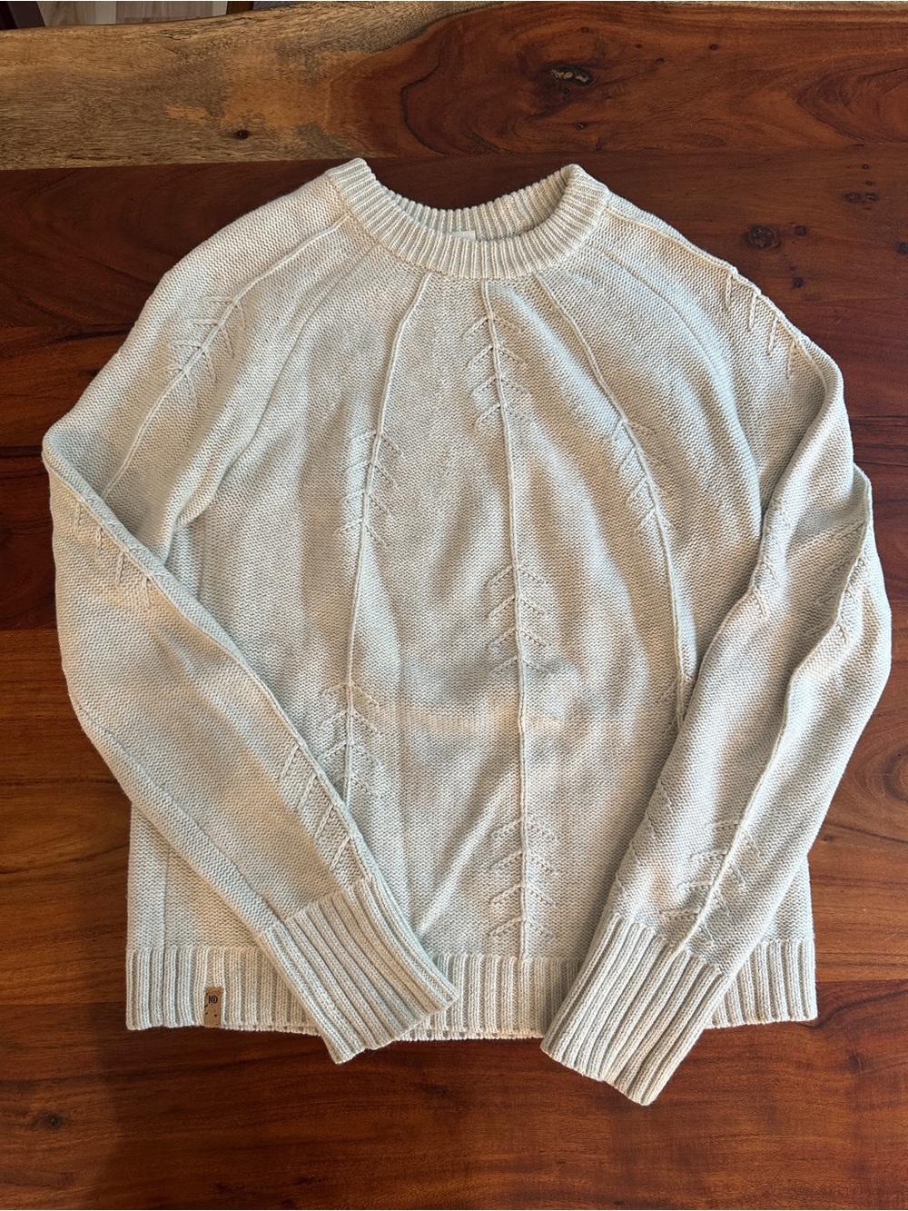 Tentree 100% Organic Cotton Knit Crewneck Sweater in Cream